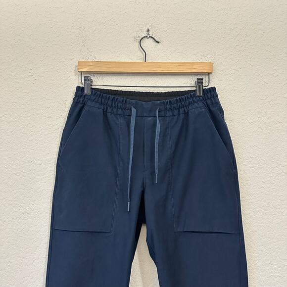 LULULEMON Bowline Pants Navy Blue Drawstring Waist Utilitech Tapered - Picture 3 of 12